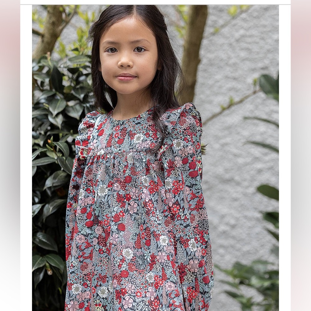 TARTINE ET CHOCOLAT
GIRLS FLORAL LIBERTY PRINT COTTON DRESS.